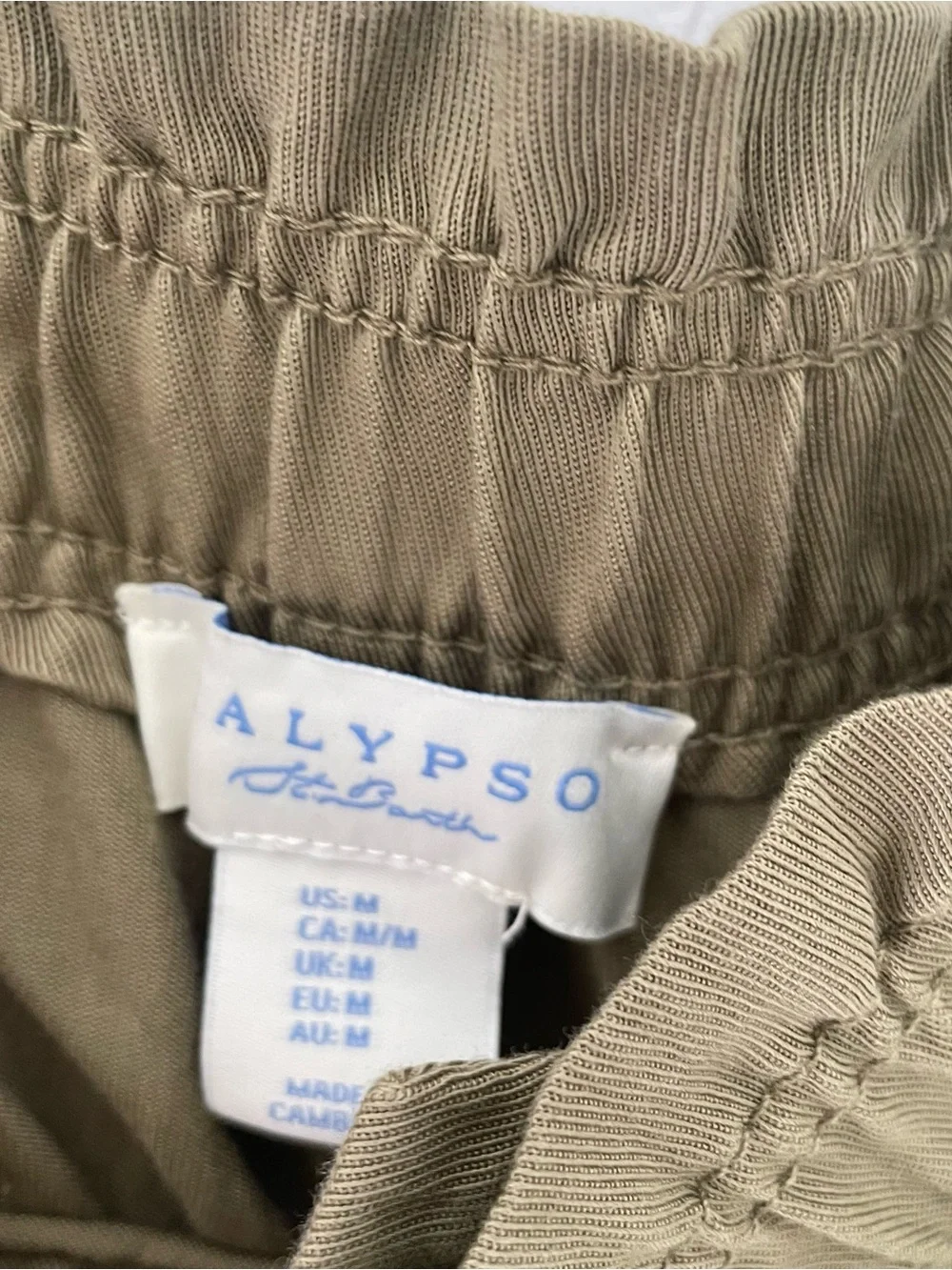 Calypso Olive high rise longer short size medium